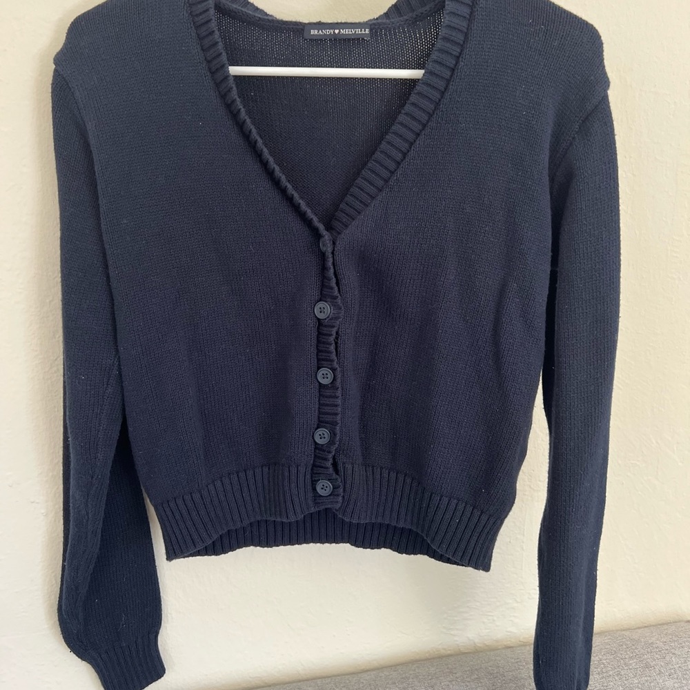 Brandy Melville Navy Crop Cardigan